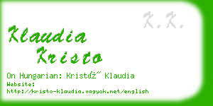 klaudia kristo business card